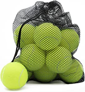 Tennis Balls, Magicorange 12 Pack Advanced Training Tennis Balls Practice Balls, Pet Dog Playing Balls, Come with Mesh Bag for Easy Transport, Good for Beginner Training Ball