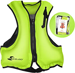 OMOUBOI Inflatable Snorkel Jacket Adult with Leg Straps for Men Women Snorkel Vest for Snorkeling Diving Swimming