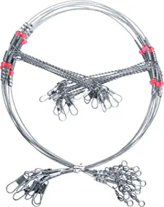 Tackle Rigs Fishing Leaders Stainless Steel Wire Trace Leader 2 Arm Fishing Rigs with Swivels Snap Connect Beads Fishing Line Tackle Fishing Kits for Lures Bait Rig or Hooks