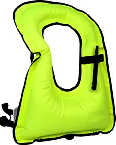 DOSURBAN Inflatable Snorkel Vest for Adults Kids Children, Adjustable Light Snorkeling Jackets Safety Vests for Diving, Snorkeling, Swimming, Surfing (Up to 200 lbs Loading)