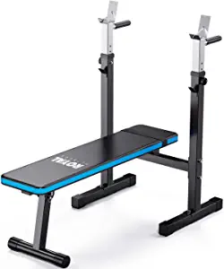 Royal Fitness Adjustable Weight Bench with Barbell Rack Folding, Weight Lifting Bench with Dip Station for Home Gym, Strength Training Multiuse Workout Bench