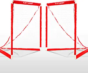 eJet-Sport Lacrosse Goals for Youth & Kids Children Teens Backyard Training, Practice & Exercise, Set of 2, red