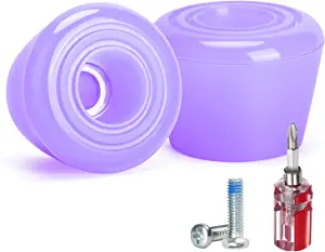 TOBWOLF 1 Pair PU Roller Skate Toe Stoppers with 5/16" (8mm) Bolts & Screw Driver, 82A Roller Quad Skate Toe Stops, Double-Row Roller Skating Brake Jam Plugs
