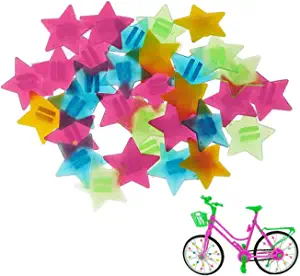 NT-ling Star Bike Wheel Spokes Bead Plastic Clip Bead Plastic Bike Spokes Colorful Bicycle Spokes Decorations for Childrens Bicycle Spokes Accessories Wheel Decorations 36 Pieces