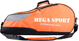 3 Racquet Tennis Bag with Shoe Compartment for Men Women, Badminton Equipment Bag, Tennis Racket Cover Holder Case Carrying Bag with Adjustable Shoulder Strap, Padded, Handles, Front Zipper Pocket
