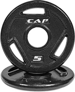 WF Athletic Supply Cast Iron 2-Inch Olympic Grip Plate for Strength Training, Muscle Toning, Weight Loss & Crossfit - Multiple Choices Available