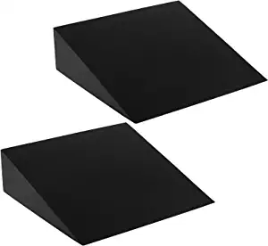 DEAYOU 2 Pack Yoga Foam Wedge, 13" EVA Foam Stretch Slant Boards for Lower Leg Strength Improvement, Squat Wedge Block for Exercise, Calf Stretching, Knee Pad, Back Support, Footrest Cushion (Black)