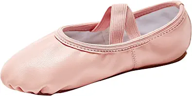 Stelle Girls Ballet Dance Shoes for Toddler/Little Kid/Big Kid/Boy/Women, Full Sole No-Tie Ballet Slippers