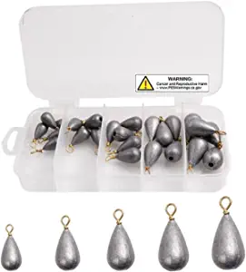 Sinkers Fishing Saltwater, Fishing 25pcs/Box Assorted Bell/Bass Casting Sinkers Weights Kit Saltwater Fishing Weights