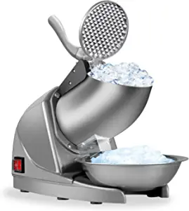 HORGELU Electric Ice Crushers 286lbs/hr Snow Cone Machine 380W Triple Blade Shaved Ice Machine 2000rpm Food-grade Stainless Steel Ice Shaver Machine Snow Cone Maker for Home and Commercial