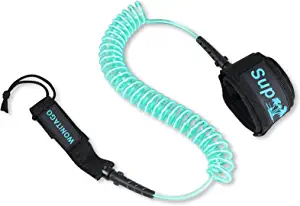 LINGVUM Coiled SUP Leash Premium Stand Up Paddle Board Leg Rope Wrist Strap Surfboard Leash for Paddleboard, Shortboard, Longboard