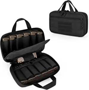 DSLEAF Tactical Pistol Magazine Storage Bag, MOLLE Mag Pouch Hold Up to 13x Standard Single/Double Stack Magazines for Medium and Large Handguns (Patent Pending)