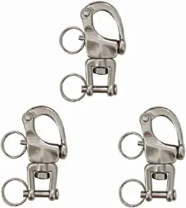 Long Buy 3Pack Swivel Eye Snap Shackle Quick Release Bail Rigging Sailing Boat Marine 316 Stainless Steel for Sailboat Spinnaker Halyard