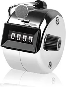 SDARMING Tally Counter, 4-Digit Clicker Counter, Metal Hand Tally Counters Clicker Pitch Counter for Counting, Knitting, Coaching, Golf, Lap, Fishing