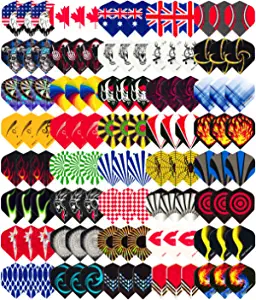 Wolftop Standard Dart Flights 40 Sets 120 Pcs - Durable PET and Laser Replacement Feather Tail Wings - Dart Accessories Kit for Steel Tip Darts and Soft Tip Darts