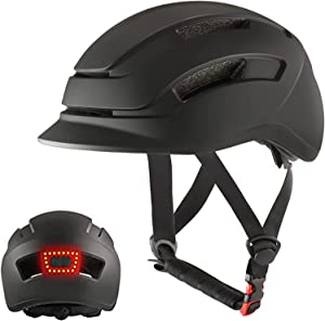 Besmall Bike Helmet for Men Women Adults with LED Rear Light, Adjustable Cycling Helmet for Urban Commuter Mountain & Road Bicycle Helmets