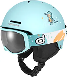 Odoland Kids Ski Helmet, Snow Helmet with Ski Goggles, Shockproof, Windproof, Safety Snow Sports Helmets and Protective Goggles for Boys Girls and Youth
