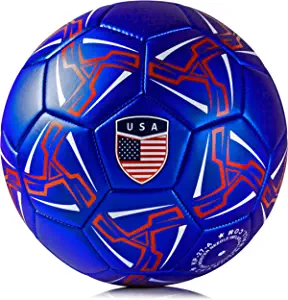 Western Star Soccer Ball American USA Mexico Size 4 & Size 5 - Official Match Weight - 2 Colors - Youth & Adult Soccer Players - Inflate & Play with Durable, Long-Lasting Construction & Attractive Soccer Balls