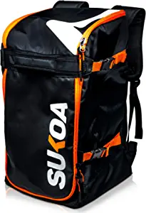 Ski Boot Bag Backpack 50L - Snowboard & Ski Boots, Helmet Travel Bag for Flying Air Travel - Ergonomic Skiing Gear Accessories (Gloves, Jacket, Goggles) Carrier Luggage with Adjustable Straps