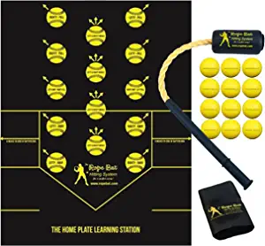 Rope Bat - Homerun Bundle Ultimate Hitting System, Home Plate Learning Station w/ 12 Smushballs Baseball & Softball Swing Trainer, Training Tool, Batting Aid