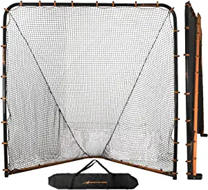 Lacrosse Goal Net Folding Lacrosse Net | Powder Coated Steel Frame | UV Treated Netting | Use with Lacrosse Rebounder, Lacrosse Backstop and All Lacrosse Equipment [Includes Carrying Bag]