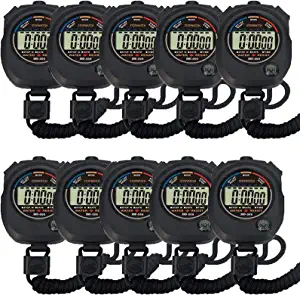 Multi-Function Electronic Digital Sport Stopwatch Timer, Large Display with Date Time and Alarm Function,Suitable for Sports Coaches Fitness Coaches and Referees (10pack)