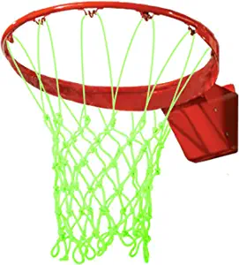 Glow in The Dark Basketball Net Outdoor,Heavy Duty Basketball Net Replacement - All Weather Anti Whip.12 Loops Standard Size Night Basketball Sports Gift for Pool Sports School