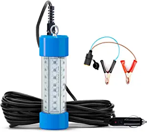 NS LED Green Fishing Light 50W/100W/300W/500W/2000W Night Fish Attracting Light IP68 Waterproof DC12V/AC220V with 19.6/32.8/98.4FT Cable for Submersible Underwater Outdoor Pond Lake Sea