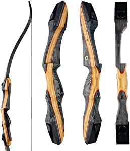 Lightning Archery Recurve Bow and Arrow Set 62" Archery Hunting Bow Wooden Takedown Recurve for Adults Teens Beginners to Advanced Outdoor Practice & Hunting (25-60lbs)