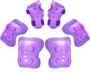Kids/Youth Knee Pad Elbow Wrist Pads Guards Protective Gear Set for Roller Skates Cycling Bike Skateboard Inline Skatings Scooter Riding Sports,Suitable for Multiple Sports Outdoor Activities