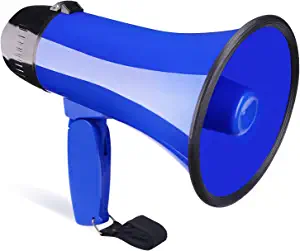 MGROLX Portable Megaphone Bullhorn-Loud Speaker-Built-in Siren-20 Watt & 400 Yard Range mega Phone-Adjustable Volume-Lightweight Bull Horn for Cheerleading and Kids