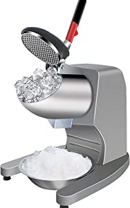 OKF Ice Shaver Prevent Splash Electric Three Blades Snow Cone Maker Stainless Steel Shaved Ice Machine 220lbs/hr Home and Commercial Ice Crushers