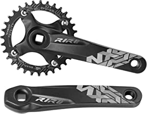 LINGQUE Mountain Bike Square Taper Crankset, 170mm MTB Crankset with 104 BCD Narrow Wide Tooth Chainring 32/34T,Replacement for Bicycle Crank Arm Set