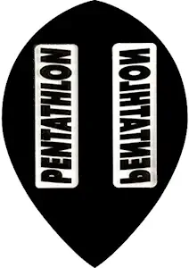 US Darts Pentathlon Black Pear Shape Dart Flights - 3 Sets (9 Flights) - 100 Micro Ex-Tough