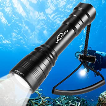 Willcrew DX11 1050 Lumen Dive Light Underwater LED Flashlight, 150M IP68 Waterproof Scuba Diving Torch, 4 Modes Rechargeable Handheld Flashlight, with Charger