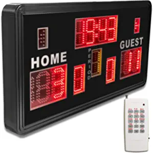 YZ 35x18x3 Electronic Large Basketball Scoreboard, 2 Pack Shot Clock 14/24 Second Custom Time, Wall-Mounted Professional Digital Scoreboard with Buzzer, Remote Control, Optional Tripod