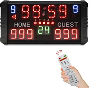 YZ LED Digital Scoreboard with Remote, Portable Basketball Scoreboard&Timers with Buzzer & 2 Pack Shot Clock 14/24/30s Custom Time Countdown for Basketball Game with Tripod