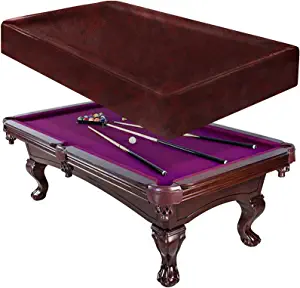 iCOVER Pool Table Cover Outdoor Heavy Duty Leather Waterproof Billiard Table Covers 7ft Brown