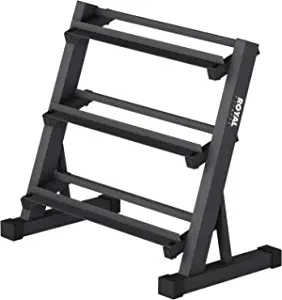 Royal Fitness 3 Tier Dumbbell Weight Rack Heavy Duty, Home Gym Dumbbell Storage Stand Holder, Black