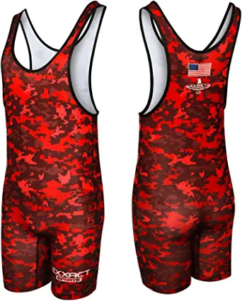 Exxact Sports Digital Camouflage Wrestling Singlet for MMA, Weight Lifting, Powerlifting (Youth & Adult)