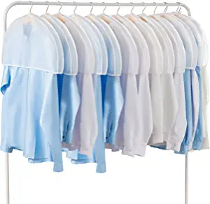 Shoulder Covers Plastic Hanger Covers for Clothes (Set of 12) Closet Clothes Protectors Breathable Clear Jacket Cover with 2" Gusset for Suit, Coat, Jackets, Blouses, Dress - 24'' x12" x2''/12 Pack