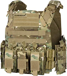 FIREGEAR Tactical Vest Weighted Vest Airsoft Vest,3D Breathable Adjustable Modular Quick Release Military Vest