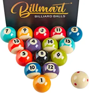 Billmart Premium Billiard Balls Pool Table Accessories 2-1/4" Regulation Size 16 Pool Balls Billiard Set