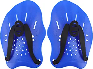Swim Paddles Hand, Swim Paddles for Lap Swimming - Swim Hand Paddles with Adjustable Straps, Swimming Equipment for Women Men Children (1 Pair)