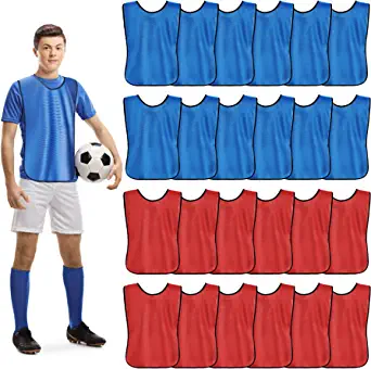 Geyoga 24 Pack Pinnies Scrimmage Vests Practice Jersey for Men Soccer Vests Adult Soccer Training Vest Adult Basketball Jersey Team Practice Vests for Adult Youth Sport Supplies