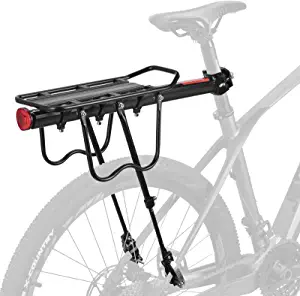 ROCKBROS Rear Bike Rack Bicycle Cargo Rack Full Quick Release Adjustable Bicycle Carrier Bike Luggage Rack for Back of Bike Aluminum Alloy 115 lbs Capacity Black
