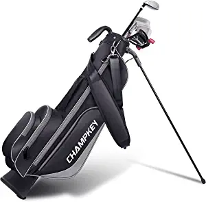 CHAMPKEY Lightweight Golf Stand Bag | Professional Pitch Golf Bag Ideal for The Driving Range, Par 3 and Executive Courses