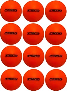 Street Hockey Balls - 12 Pack - No Bounce Orange Outdoor Official Street Roller Hockey Balls