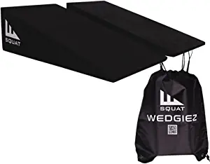 Squat Wedgiez Squat Wedge Pair- Foam Wedge for Stretching- Anti-Slip Squat Ramps for Lower Body Strength- Slant Board for Squats,Deadlifts,Calf Stretching- Squat Wedge Block with Free Video Tutorials