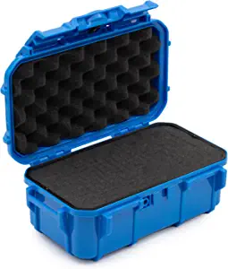 Evergreen 57 Waterproof Dry Box Protective Case with Pick & Pluck Foam - Travel Safe / Mil Spec / USA Made - for Cameras, Phones, Hiking, Boating, Water Sports, Action Cams (Blue)
